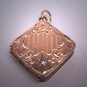 Antique Victorian Floral Engraved Locket Vintage Rose Gold 1800's Pendant Fob