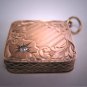 Antique Victorian Floral Engraved Locket Vintage Rose Gold 1800's Pendant Fob