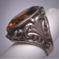 Antique Citrine French Paste Ring Vintage Victorian Art Deco Renaissance Revival Wedding