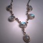 Vintage Moonstone Necklace Victorian Festoon Style Sterling Silver