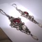 Vintage Garnet Pearl Earrings Victorian Georgian Revival Dangle Drop