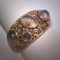 Vintage Moonstone Ring Modernist Designer Band Wedding Gold and Silver Steven Battelle
