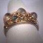 Vintage Moonstone Ring Modernist Designer Band Wedding Gold and Silver Steven Battelle
