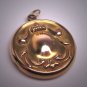 Antique Gold Locket Pendant Art Nouveau Shield Vintage Victorian c. 1890 Necklace