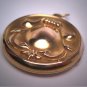 Antique Gold Locket Pendant Art Nouveau Shield Vintage Victorian c. 1890 Necklace