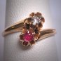 Antique Ruby and Mine Cut Diamond Wedding Ring Gold Victorian - Art Deco c.1900