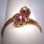 Antique Ruby and Mine Cut Diamond Wedding Ring Gold Victorian - Art Deco c.1900