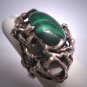 Antique Malachite Ring Vintage Retro Modernist 50s
