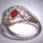 Gorgeous Antique Platinum Diamond Ruby Wedding Ring Band Filigree Art Deco 1.75ctw Engagement