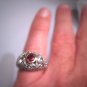 Gorgeous Antique Platinum Diamond Ruby Wedding Ring Band Filigree Art Deco 1.75ctw Engagement
