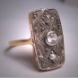Antique White Sapphire Rose Cut Diamond Wedding Ring Band Victorian c.1900