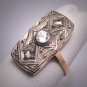 Antique White Sapphire Rose Cut Diamond Wedding Ring Band Victorian c.1900