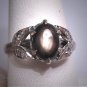 Antique Vintage Black Star Sapphire Ring Palladium Setting Wedding c.1930-50s