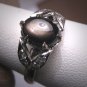 Antique Vintage Black Star Sapphire Ring Palladium Setting Wedding c.1930-50s