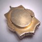 Antique Victorian Lrg Locket Pendant 1800's Etruscan Gold Floral Green Gold