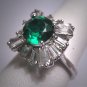 Antique Emerald French Paste Ring Vintage Art Deco Era 1930 Wedding