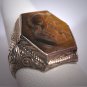 Rare Antique Art Deco Victorian Australian Tigers Eye Roman Soldier Cameo Ring Gold 1920 Neo Classic
