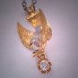 Rare Antique Bird Diamond Necklace Vintage 19th Century Victorian Edwardian Gold Pendant