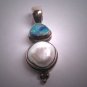 Vintage Pearl Australian Opal Pendant Silver Gems