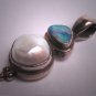 Vintage Pearl Australian Opal Pendant Silver Gems