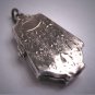Antique Silver Locket Necklace Engraved Vintage Gothic Victorian Deco c.1900