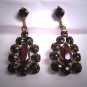 Antique Garnet Earrings Vintage Victorian - Art Deco c.1920 Czech