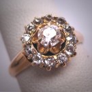 Antique Old Mine Cut Diamond Wedding Ring Vintage Victorian Edwardian c.1900