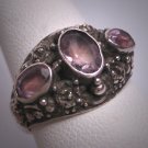 Antique Style Vintage Rose de France Amethyst Ring Vintage Georgian Victorian Style Wedding