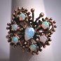 Antique Australian Opal Butterfly Ring Gold Vintage Victorian Wedding