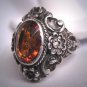 Antique Austro Hungarian Golden Citrine Ring Silver Victorian Edwardian c.1890 Renaissance