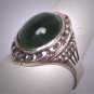 Antique Green Jade Wedding Ring Ornate Vintage Art Deco 1920 Estate