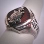 Antique Silver Carnelian Signet Ring Shield Crest Vintage Victorian Art Deco c.1920