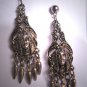 Rare Antique Vintage Egyptian Revival Earrings Long Drop 1920's Art Deco