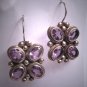 Vintage Georgian Victorian Revival Rose De France Amethyst Earrings