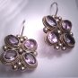 Vintage Georgian Victorian Revival Rose De France Amethyst Earrings