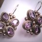 Vintage Georgian Victorian Revival Rose De France Amethyst Earrings