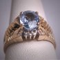 Vintage Sapphire Diamond Wedding Ring Retro Deco 14K Band