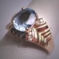 Vintage Sapphire Diamond Wedding Ring Retro Deco 14K Band