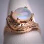 Vintage Australian Opal Ring 14K Gold - Wedding 1950 Retro Deco