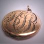 Antique Gold Locket Vintage Victorian Art Nouveau Fob Pendant Initials