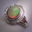 Vintage Natural Opal Ring Art Deco Style Wedding Engagement