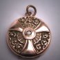 Antique Gold Locket Ornate Chased Repousse Vintage Victorian Fob Charm Pendant Art Nouveau