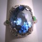 Antique Sapphire Wedding Ring Vintage Art Deco Filigree Enamel