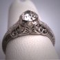 Antique Diamond Platinum Wedding Ring 1/2 Carat Old Euro Cut Vintage Art Deco 1920s Engagement