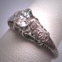 Antique Diamond Platinum Wedding Ring 1/2 Carat Old Euro Cut Vintage Art Deco 1920s Engagement
