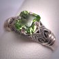 Vintage Peridot Ring Wedding Engagement Victorian Art Deco Style Design Estate