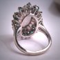 Amazing Large Antique Australian Opal Diamond Emerald Ring Wedding White Gold