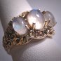 Vintage Victorian Style Moonstone Filigree Ring Band Wedding