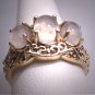 Vintage Victorian Style Moonstone Filigree Ring Band Wedding