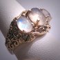 Vintage Victorian Style Moonstone Filigree Ring Band Wedding